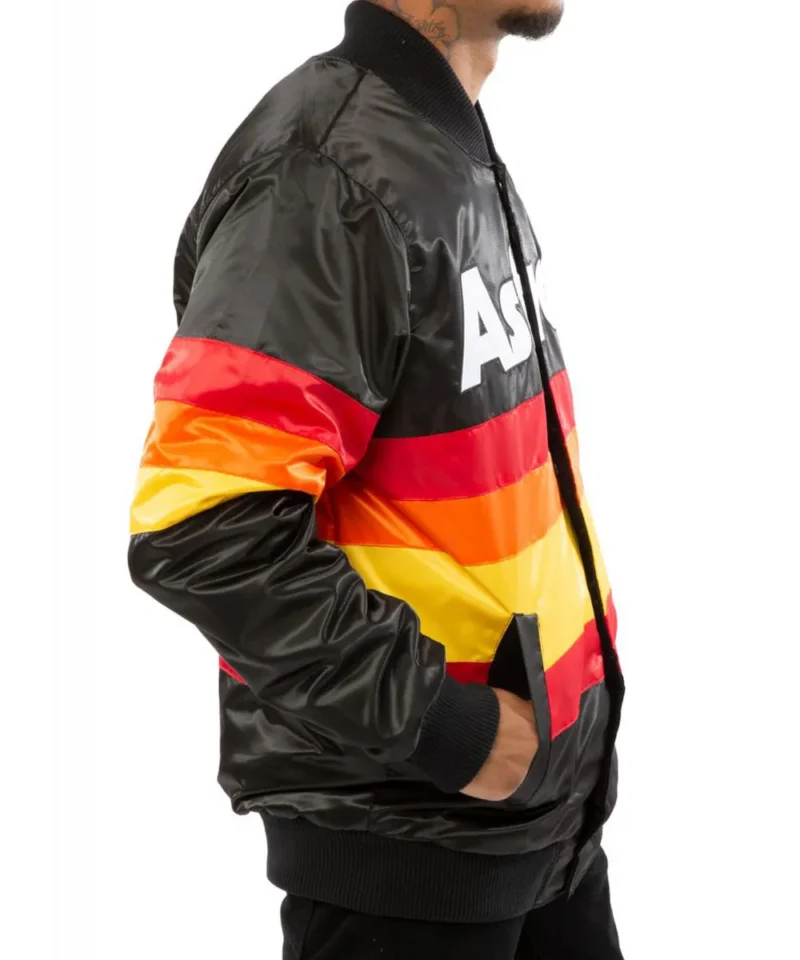 houston astros black satin jacket