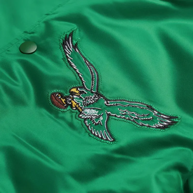 philadelphia eagles green satin jacket