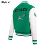 philadelphia eagles retro classic bomber varsity jacket