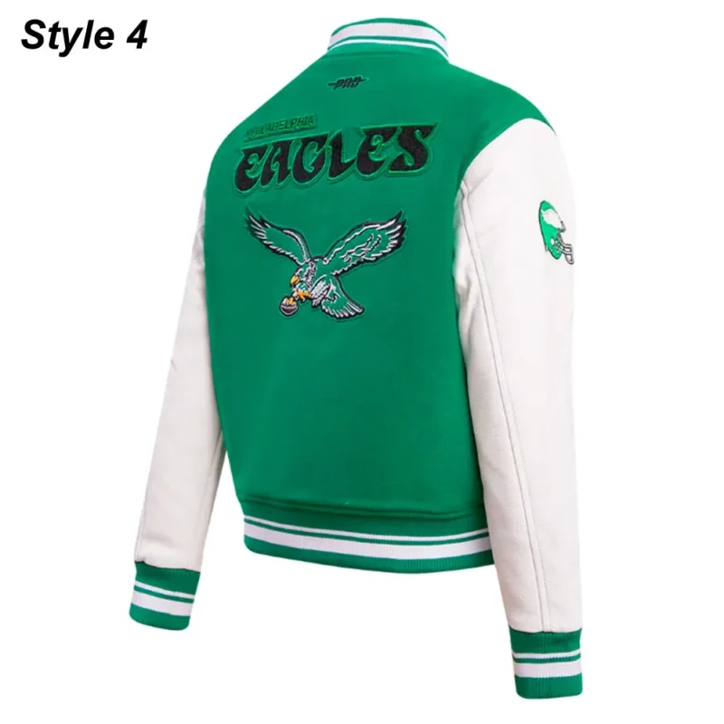 philadelphia eagles retro classic bomber varsity jacket