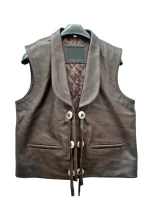 ben cartwright dark brown leather vest