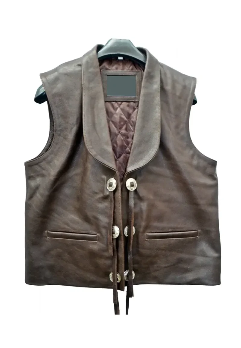 ben cartwright dark brown leather vest