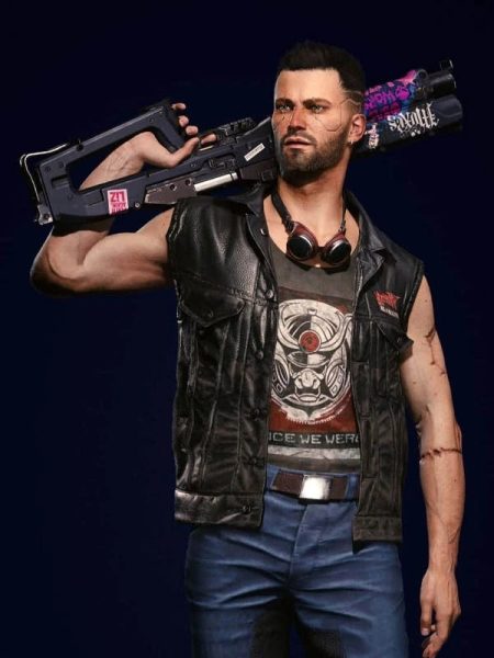 black leather vest