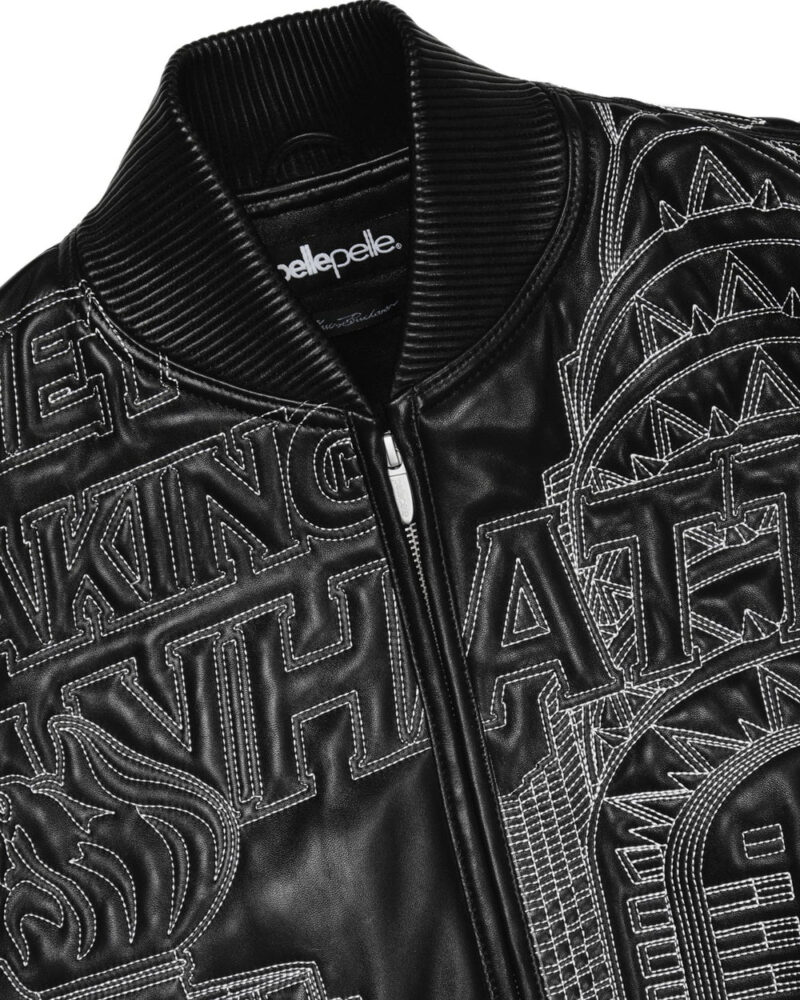 black pelle pelle leather jacket