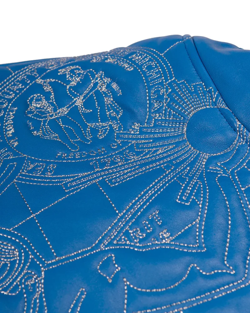 blue pelle pelle leather jacket