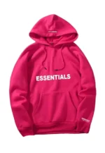 fear of god essentials pink hoodie