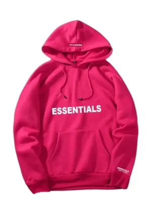 fear of god essentials pink hoodie