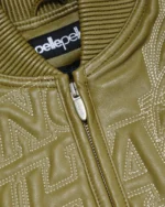 green pelle bomber jacket