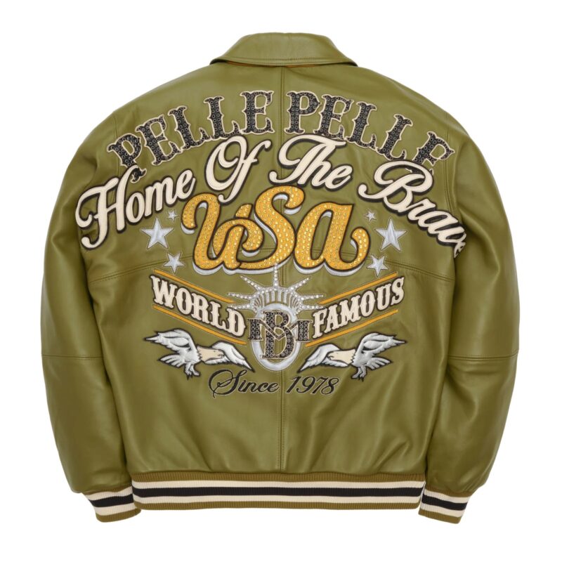 green pelle pelle leather jackets