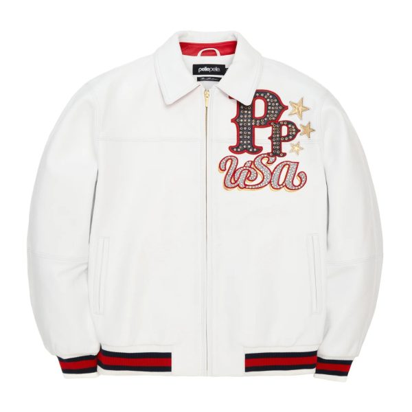 pelle pelle white leather jacket