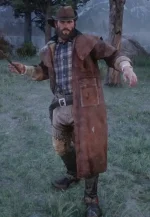 rdr2 brown leather trench coat