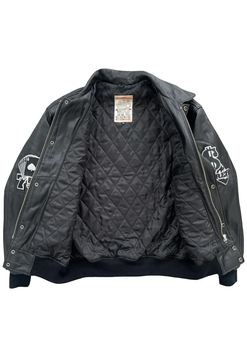 black varsity jacket leather