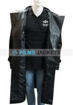 darius black leather coat