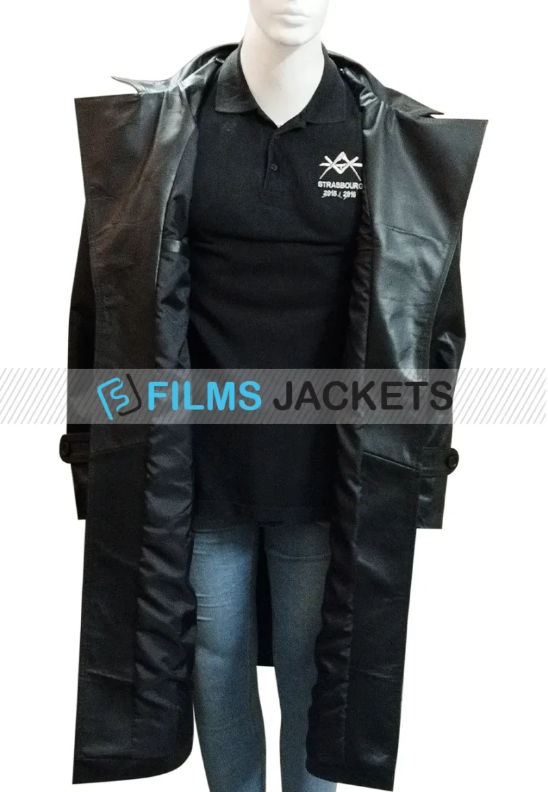 darius black leather coat