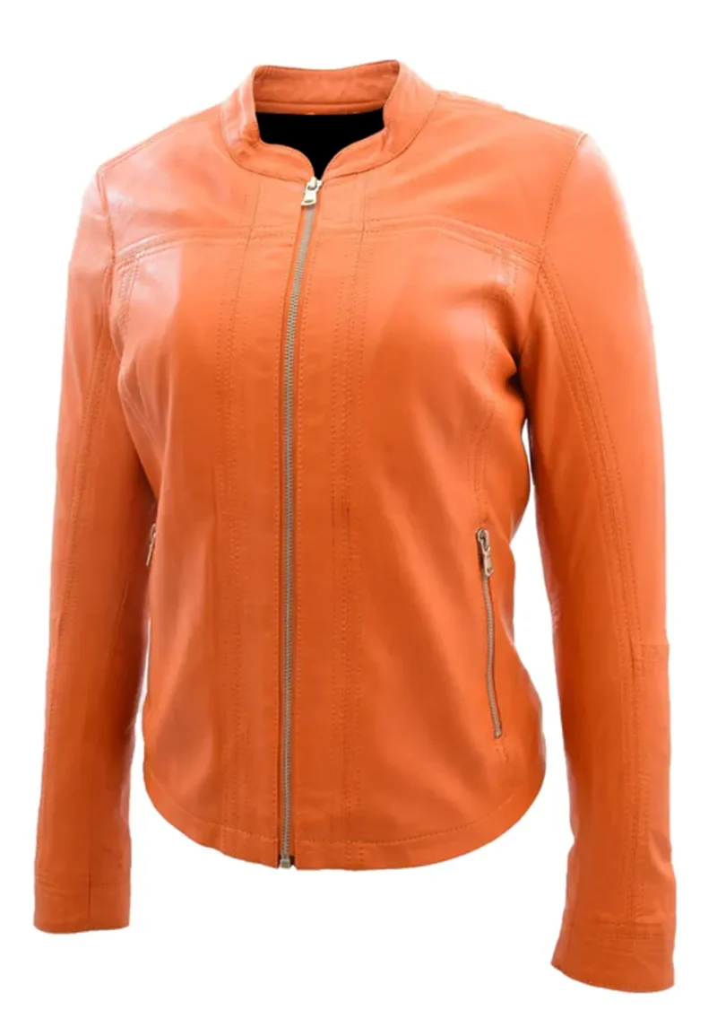 band collar moto jacket