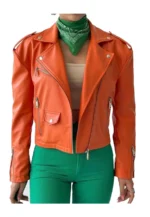 biker jacket orange