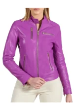 biker leather jacket slim fit