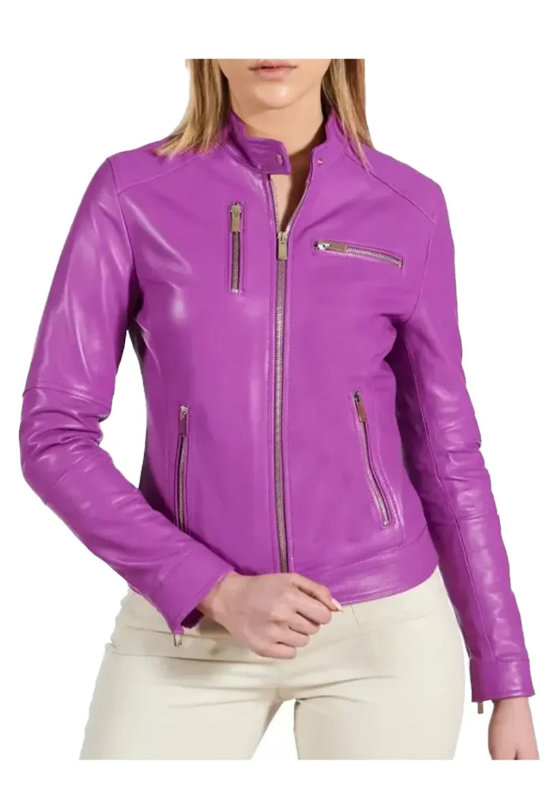 biker leather jacket slim fit