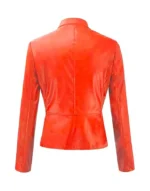 biker orange leather jacket