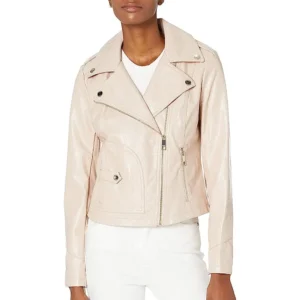 blush pink leather jacket