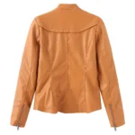 brown camel faux leather jacket