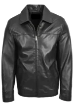 classic black leather jacket