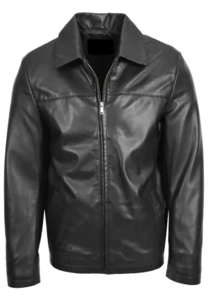 classic black leather jacket