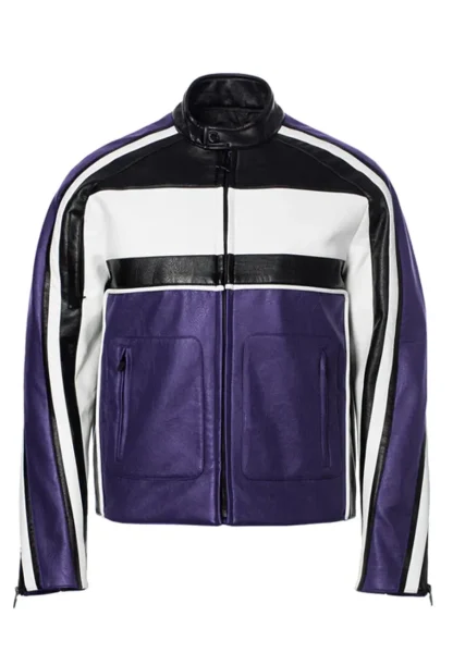color block biker jacket