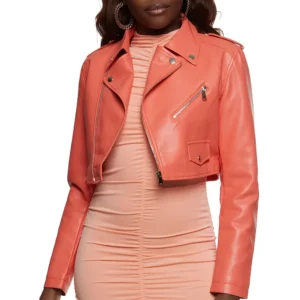 coral cropped jacket