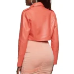 coral pink crop jacket