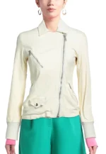 crinkled leather moto jacket