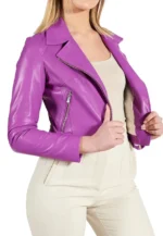 cropped jacket purple