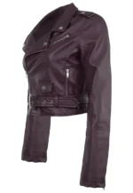 cropped leather jacket biker