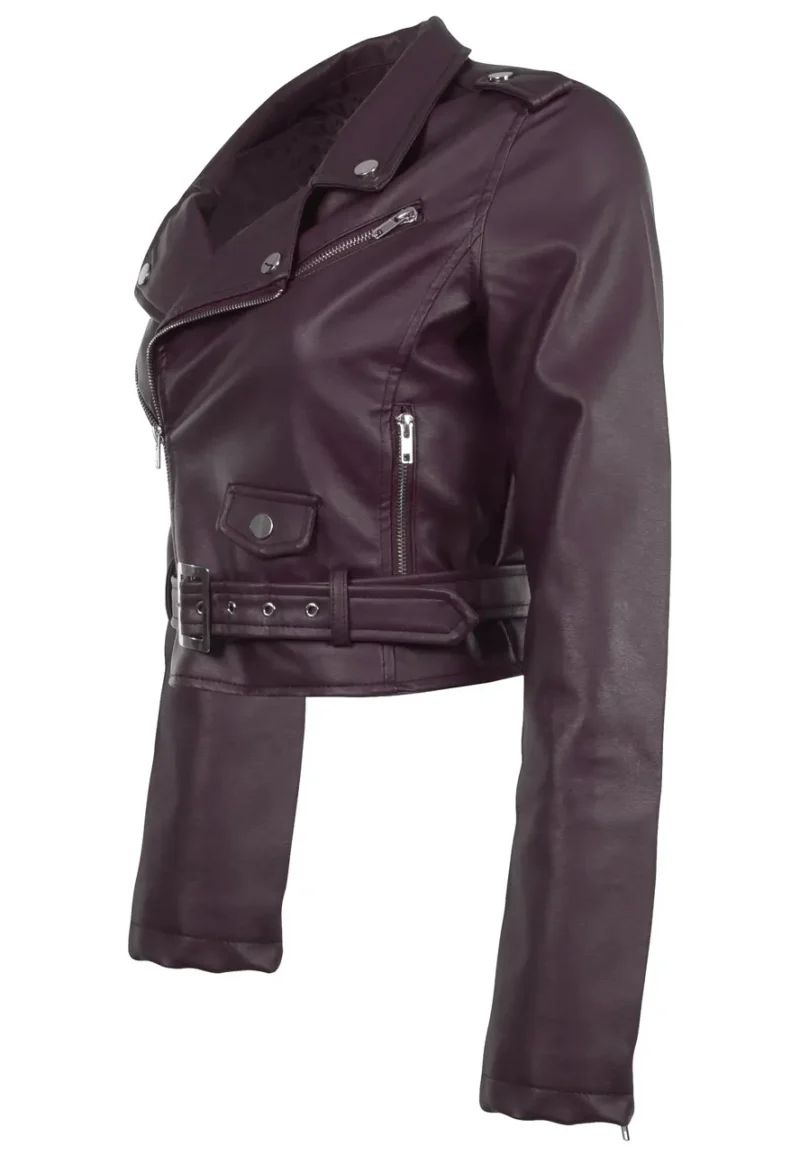 cropped leather jacket biker