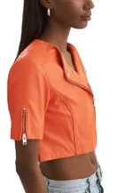 cropped orange jacket