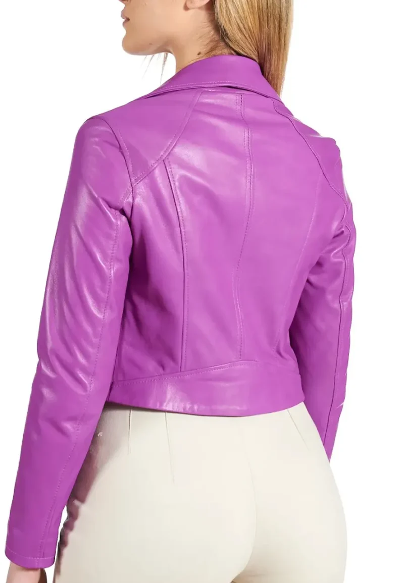 cropped purple jacket