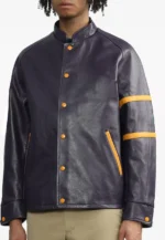 dark purple faux leather jacket