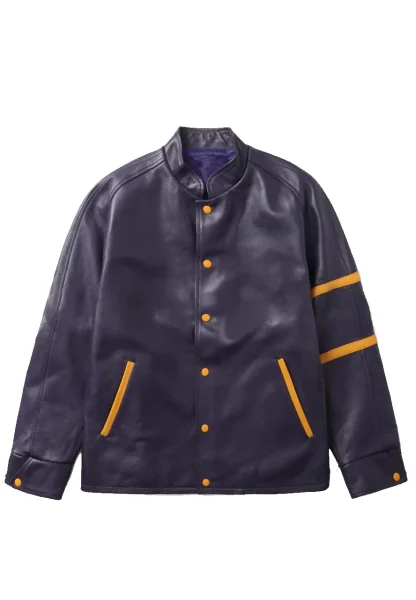dark purple leather jacket