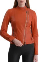 double zipper leather jacket