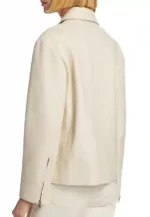 ecru leather jacket