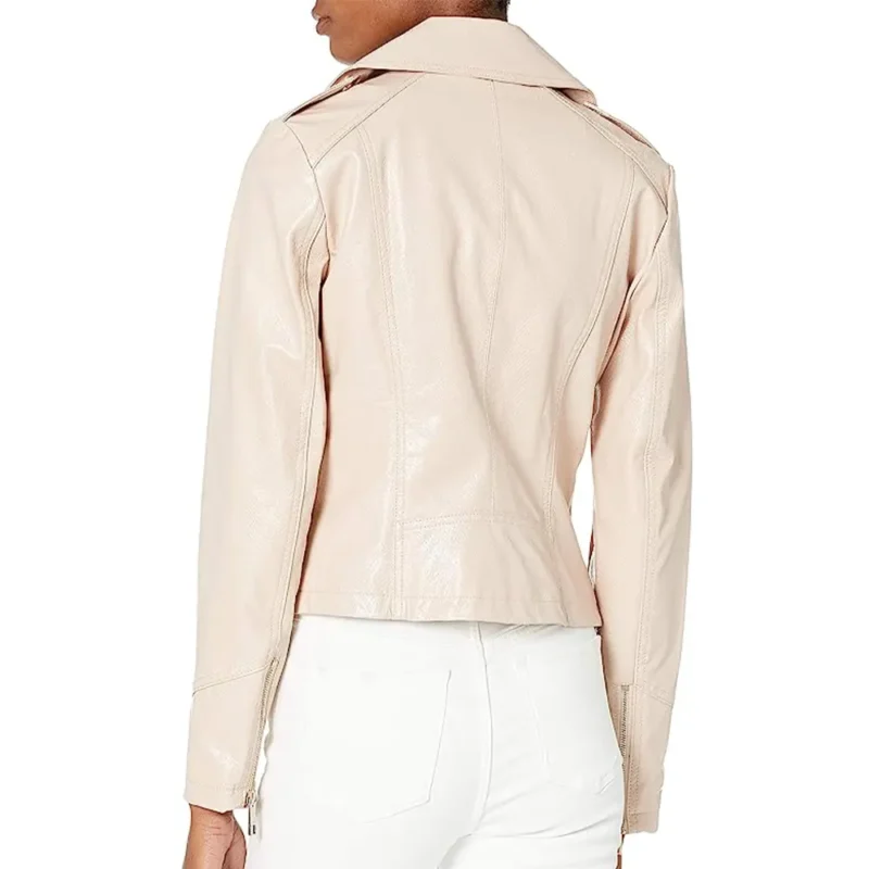 faux leather asymmetrical moto jacket