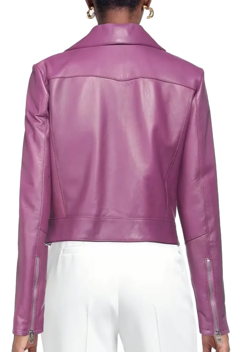 ladies purple leather jacket
