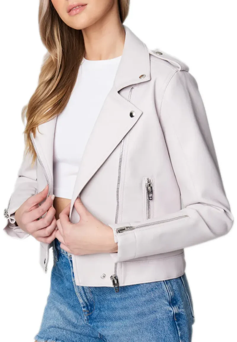 lavender prether leather jacket