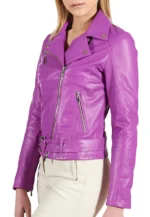 leather biker jacket with belt