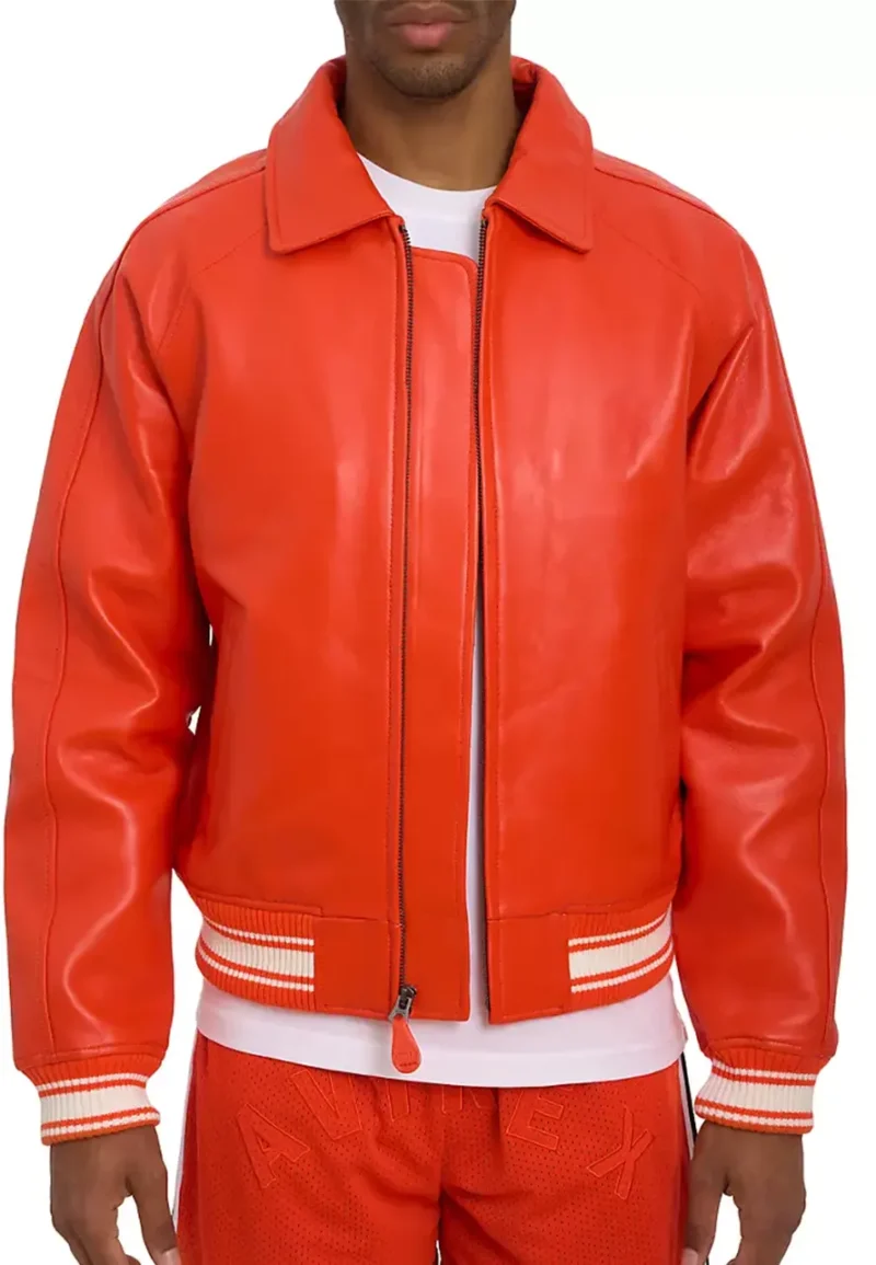 leather bomber jacket