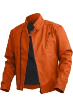 leather cross jacket