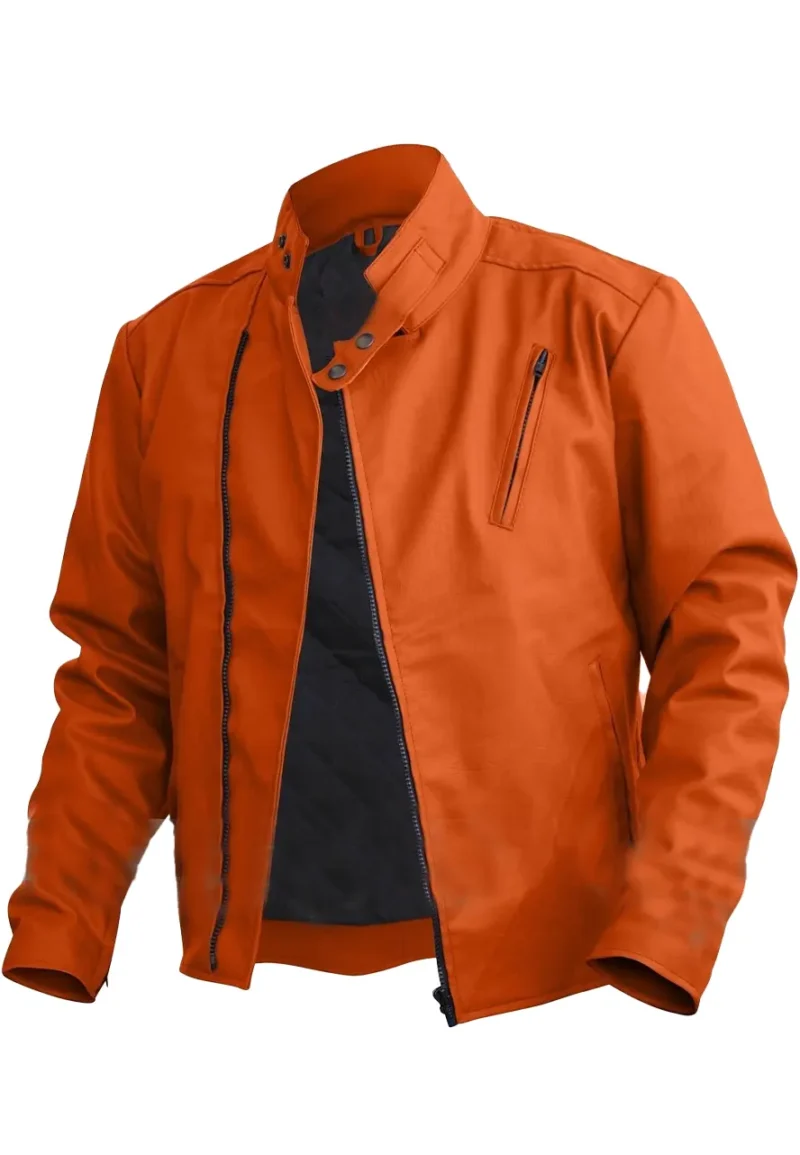 leather cross jacket