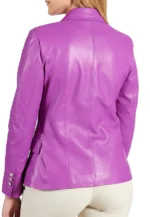 leather double breasted blazer