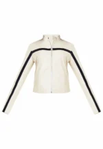 leather jacket with stripes