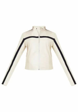 leather jacket with stripes